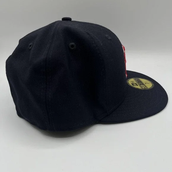 Boston Red Sox New Era Hat Cap Fitted Mens 7 1/2 Blue MLB Baseball 59FIFTY NEW - Picture 5 of 7
